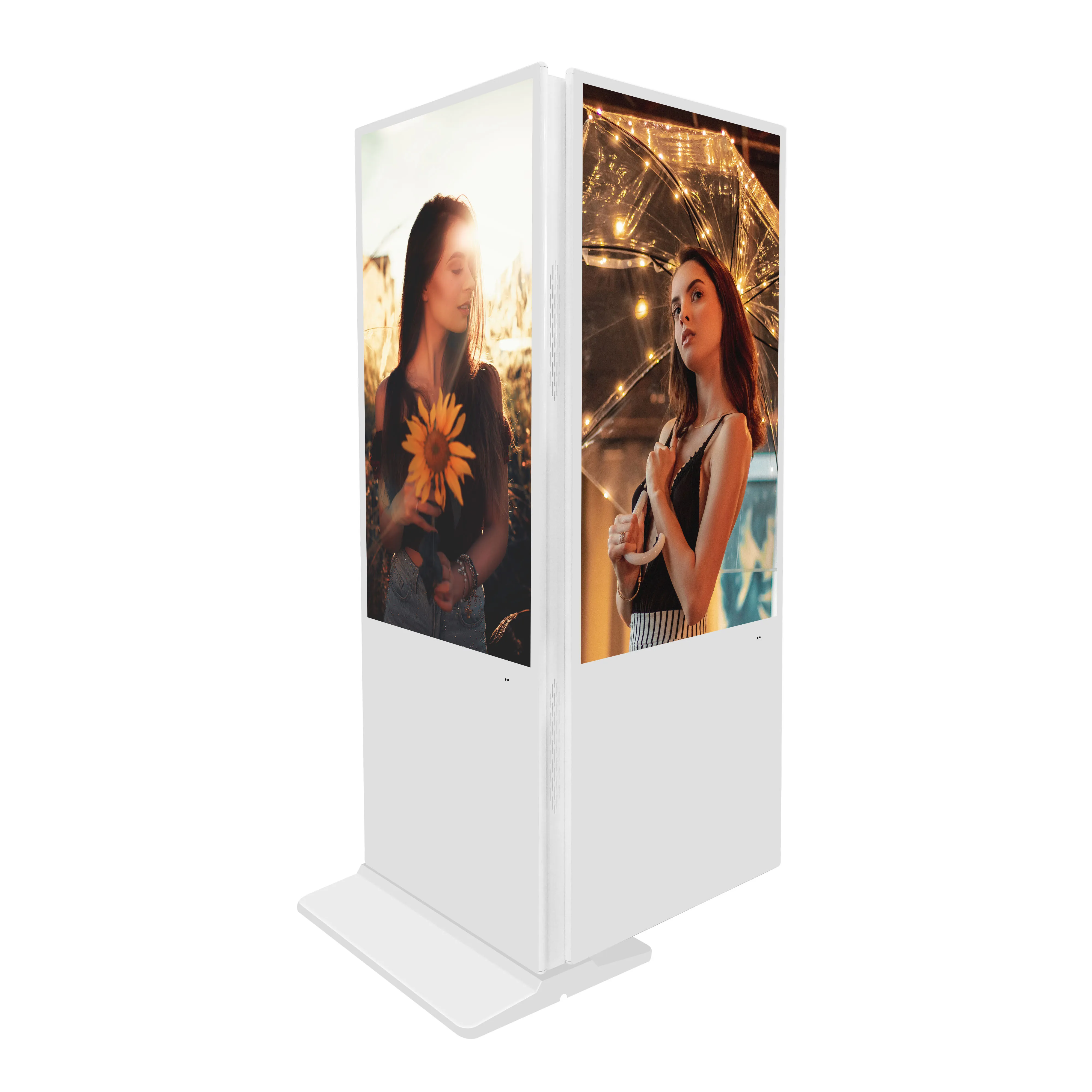 Dual screen advertising machine