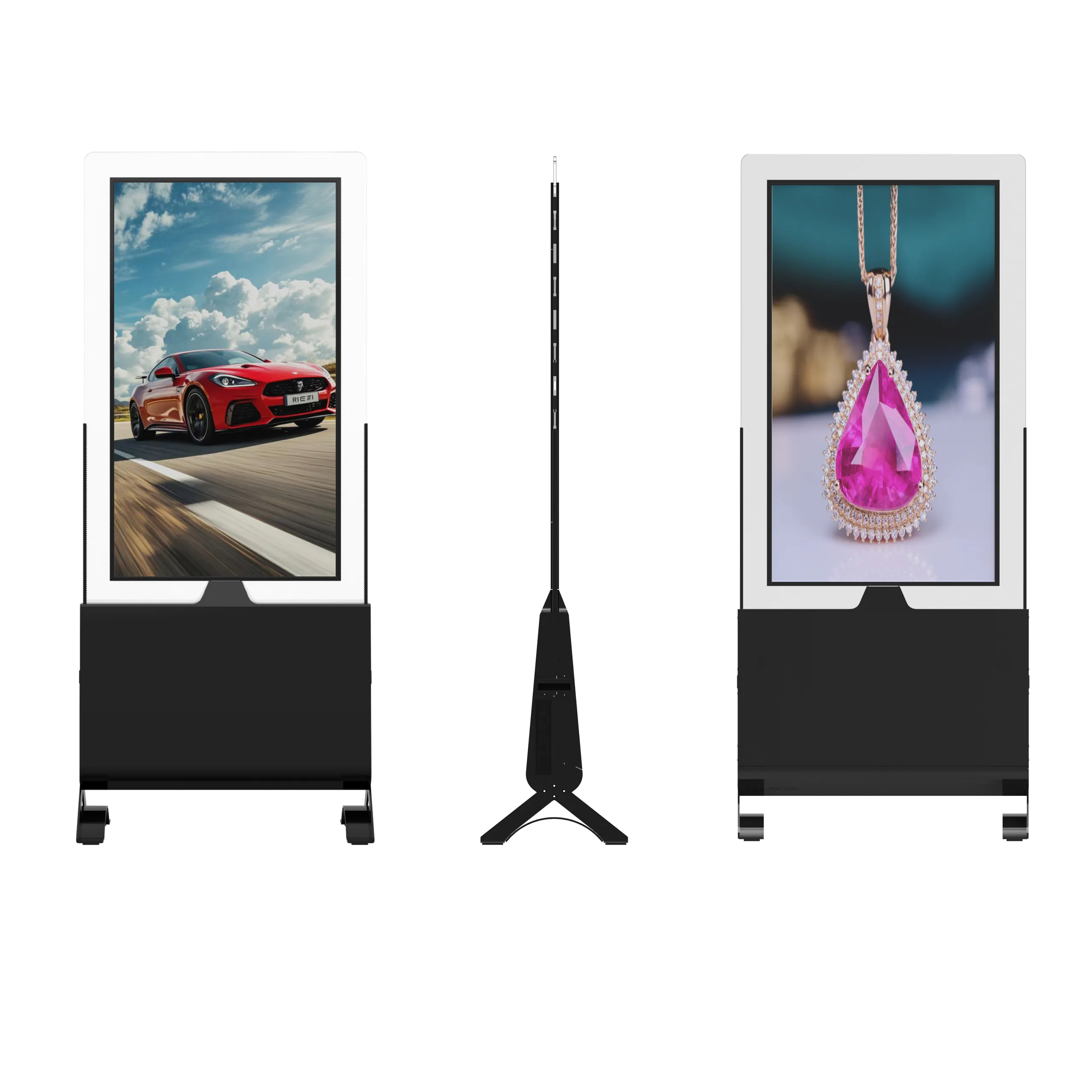 Floor standing double-sided adve